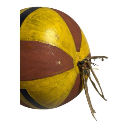 Antique Native American Gourd Rattle with Feathers - Image 2