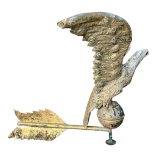Antique Americana Handmade Rustic Gold Gilt Eagle Weathervane