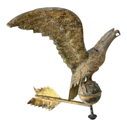 Antique Americana Handmade Rustic Gold Gilt Eagle Weathervane - Image 4