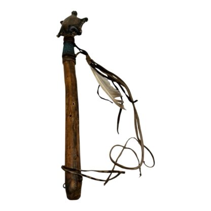 Antique Native American Rawhide Turtle Rattle - Image 7