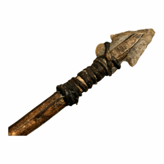 Antique Native American Arrow with Stone Tip, Feathers & Sinew