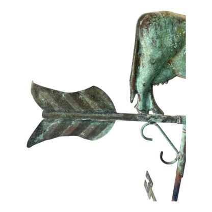 Antique Rustic Farmhouse Metal Cow Weathervane on Wooden Stand - Image 15