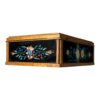 Antique Multicolor Folk Art Foilwork Floral Glass Dresser Box - Image 5