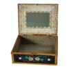 Antique Multicolor Folk Art Foilwork Floral Glass Dresser Box - Image 8