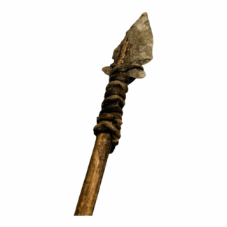 Antique Native American Arrow with Stone Tip, Feathers & Sinew
