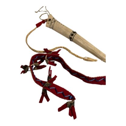 Vintage Authentic Native American Elk Antler Studded Quirt - Image 9