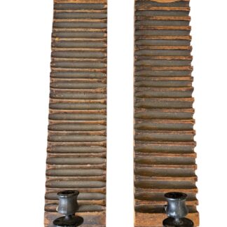 Antique Primitive Farmhouse Repurposed Wood Hanging Candle Sconces (2)