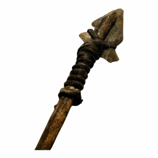 Antique Native American Arrow with Stone Tip, Feathers & Sinew