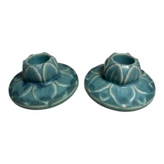 Vintage 1927 Rookwood Pottery 2311 Blue Candle Holders Set of Two