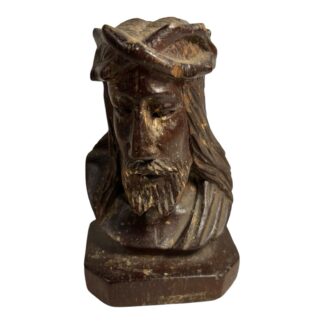 Antique Hand Carved Wood Jesus Statue