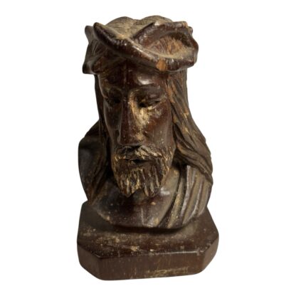 Antique Christian Religious Hand Carved Wood Jesus Statue