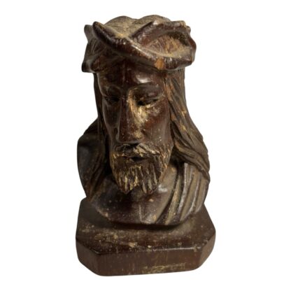 Antique Christian Religious Hand Carved Wood Jesus Statue - Image 2