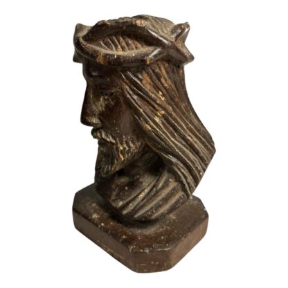 Antique Christian Religious Hand Carved Wood Jesus Statue - Image 3