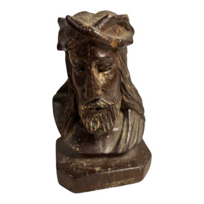 Antique Christian Religious Hand Carved Wood Jesus Statue - Image 8