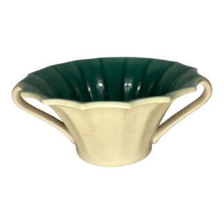 Vintage 1939 Rookwood Pottery 6130 Cream & Green Handled Vase