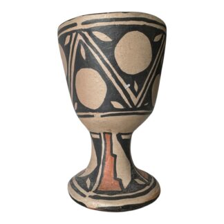 Vintage Hopi Native American Pottery Geometric Mini Goblet Cup (Signed)