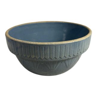 Antique Blue Yelloware  Country Stoneware Mixing Bowl