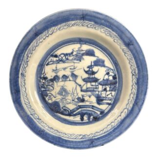 Antique Chinese Export Blue Canton Bowl