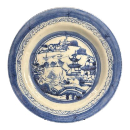 Antique Chinese Export Blue Canton Bowl - Image 2