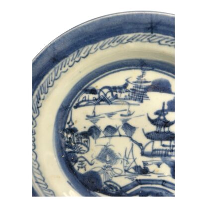 Antique Chinese Export Blue Canton Bowl - Image 3