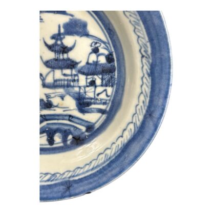 Antique Chinese Export Blue Canton Bowl - Image 6