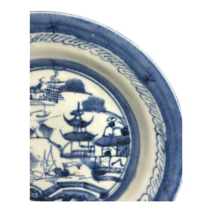 Antique Chinese Export Blue Canton Bowl - Image 7