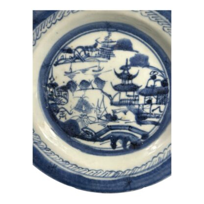 Antique Chinese Export Blue Canton Bowl - Image 8