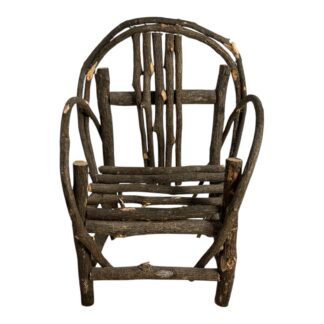 Antique Folk Art Minature Bent Wood Chair - Old Hickory Style