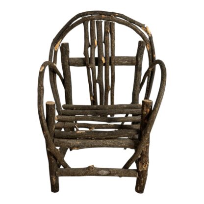 Antique Folk Art Minature Bent Wood Chair - Old Hickory Style - Image 2
