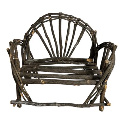 Antique Folk Art Miniature Bent Wood Loveseat - Old Hickory Style