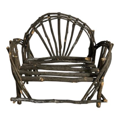 Antique Folk Art Miniature Bent Wood Loveseat - Old Hickory Style - Image 3