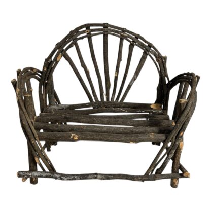 Antique Folk Art Miniature Bent Wood Loveseat - Old Hickory Style - Image 7