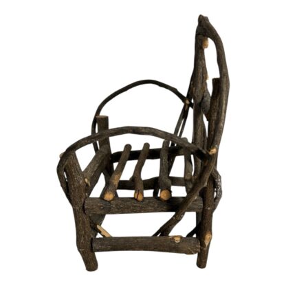 Antique Folk Art Miniature Bent Wood Chair - Old Hickory Style - Image 3