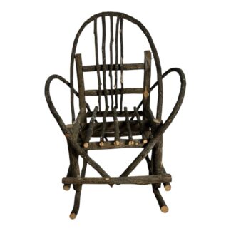 Antique Folk Art Miniature Bent Wood Rocking Chair - Old Hickory Style