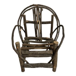 Antique Folk Art Miniature Bent Wood Rocking Chair - Old Hickory Style