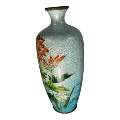Antique Meiji Era Japanese Ginbari Cloisonne Floral Vase - Image 5
