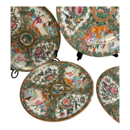 Antique Lot of 5 Chinese Export Rose Medallion Plates - Image 7