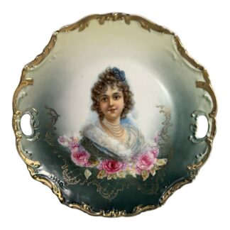 Antique Victorian Woman Portrait Cake Plate