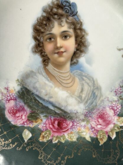 Antique Victorian Woman Portrait Cake Plate - Image 4