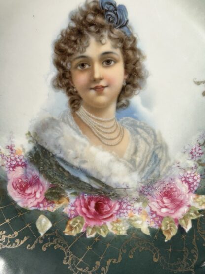 Antique Victorian Woman Portrait Cake Plate - Image 5