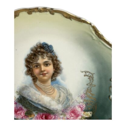 Antique Victorian Woman Portrait Cake Plate - Image 10