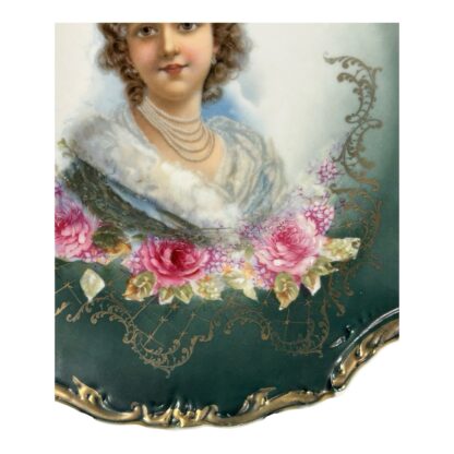 Antique Victorian Woman Portrait Cake Plate - Image 20