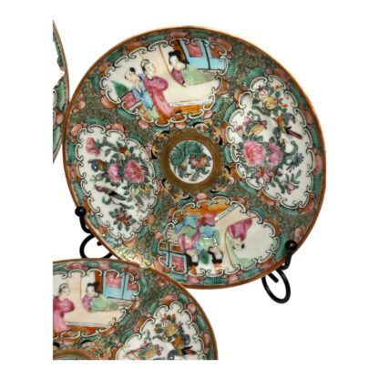 Antique Lot of 5 Chinese Export Rose Medallion Plates - Image 10