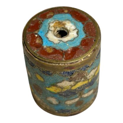 Antique Japanese Cloisonne Large Cylinder Bead - Image 4