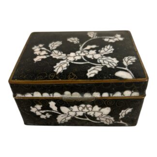 Antique Chinese Cloisonne Hinged Trinket Jewelry Box