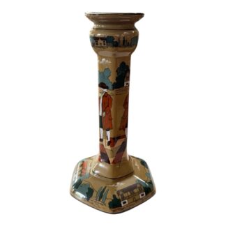 Antique 1909 Buffalo Pottery "Ye Village Street" Deldare Ware Candlestick
