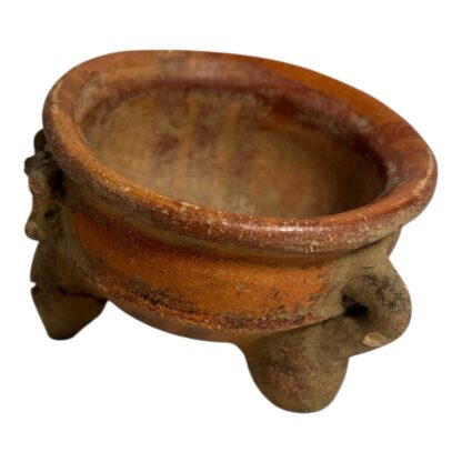 Antique Pre-Columbian Primitive Handmade Terracotta Footed Bowl - Image 6