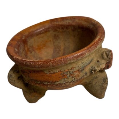 Antique Pre-Columbian Primitive Handmade Terracotta Footed Bowl - Image 7