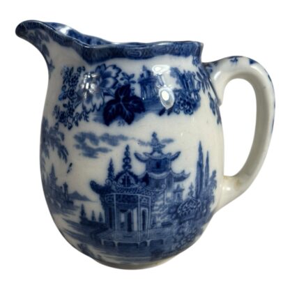 Antique Royal Doulton Madras Pattern Flow Blue Transferware Pitcher