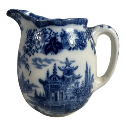 Antique Royal Doulton Madras Pattern Flow Blue Transferware Pitcher - Image 2